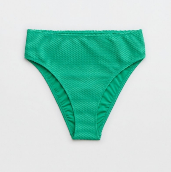 🆕️NWT Aerie Jacquard Bikini in 'Green Dazzle', Size Small - Picture 11 of 16